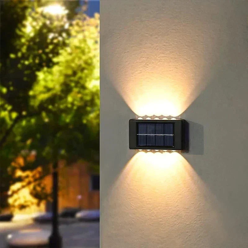 Solar Wall Lamp Outdoor Waterproof Solar Lights Up And Down Convex lens Lighting For Garden Street Landscape Balcony Outdoor Dec