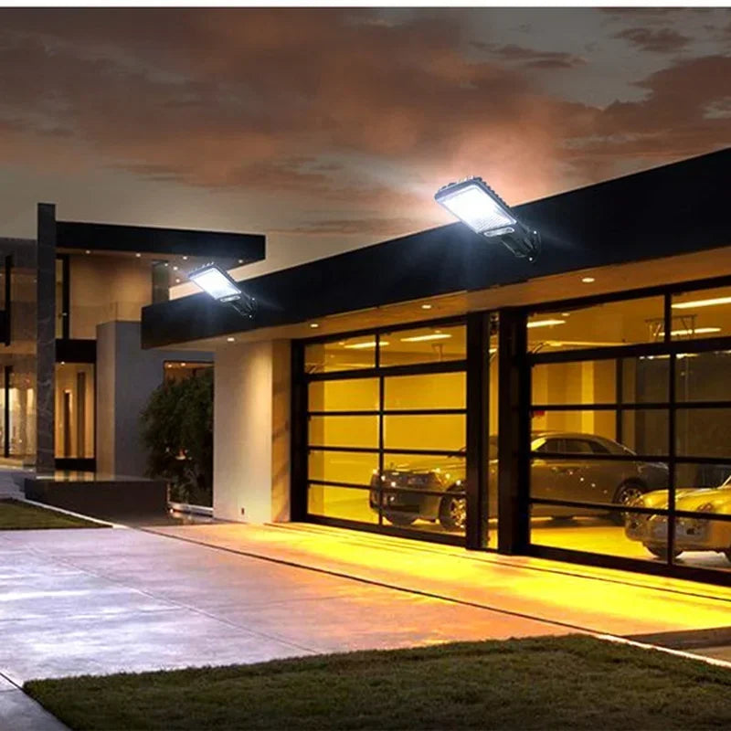 Powerful LED Solar Outdoor Led Courtyard Wall Lamp Rechargeable Human Body Induction Garden Terrace Garage Door Street Lighting
