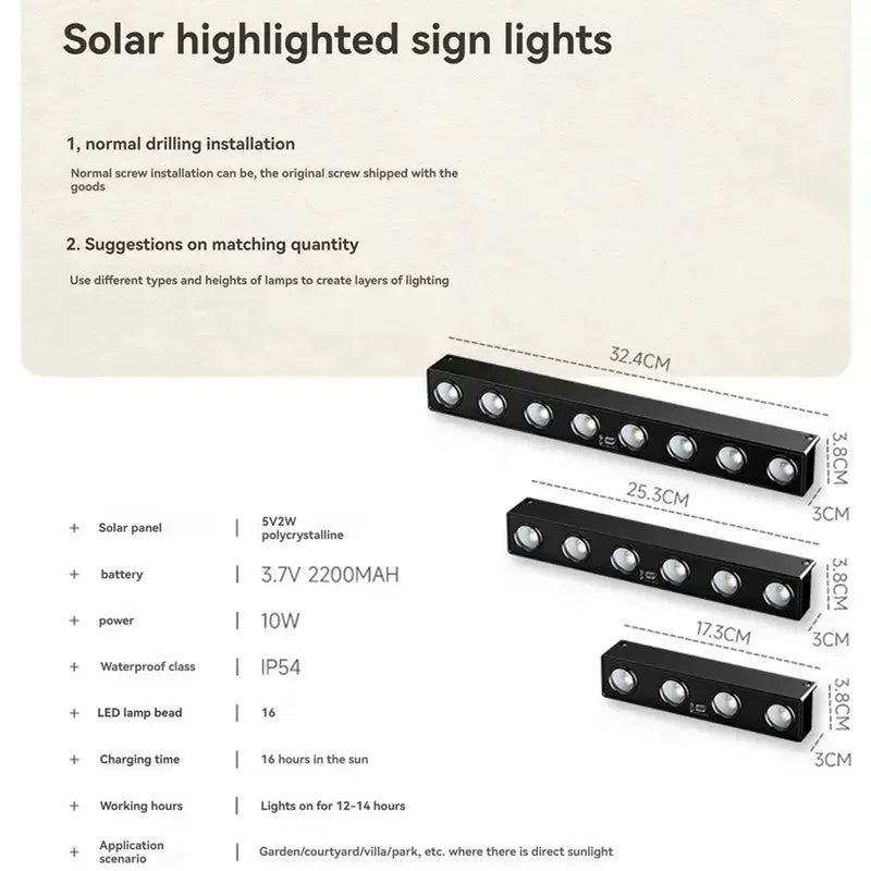 Solar Wall Light Outdoor Waterproof Garden Decora Balcony Staircase Fence Home Atmosphere Lighting Solar Powered Lamp Sign Lamp