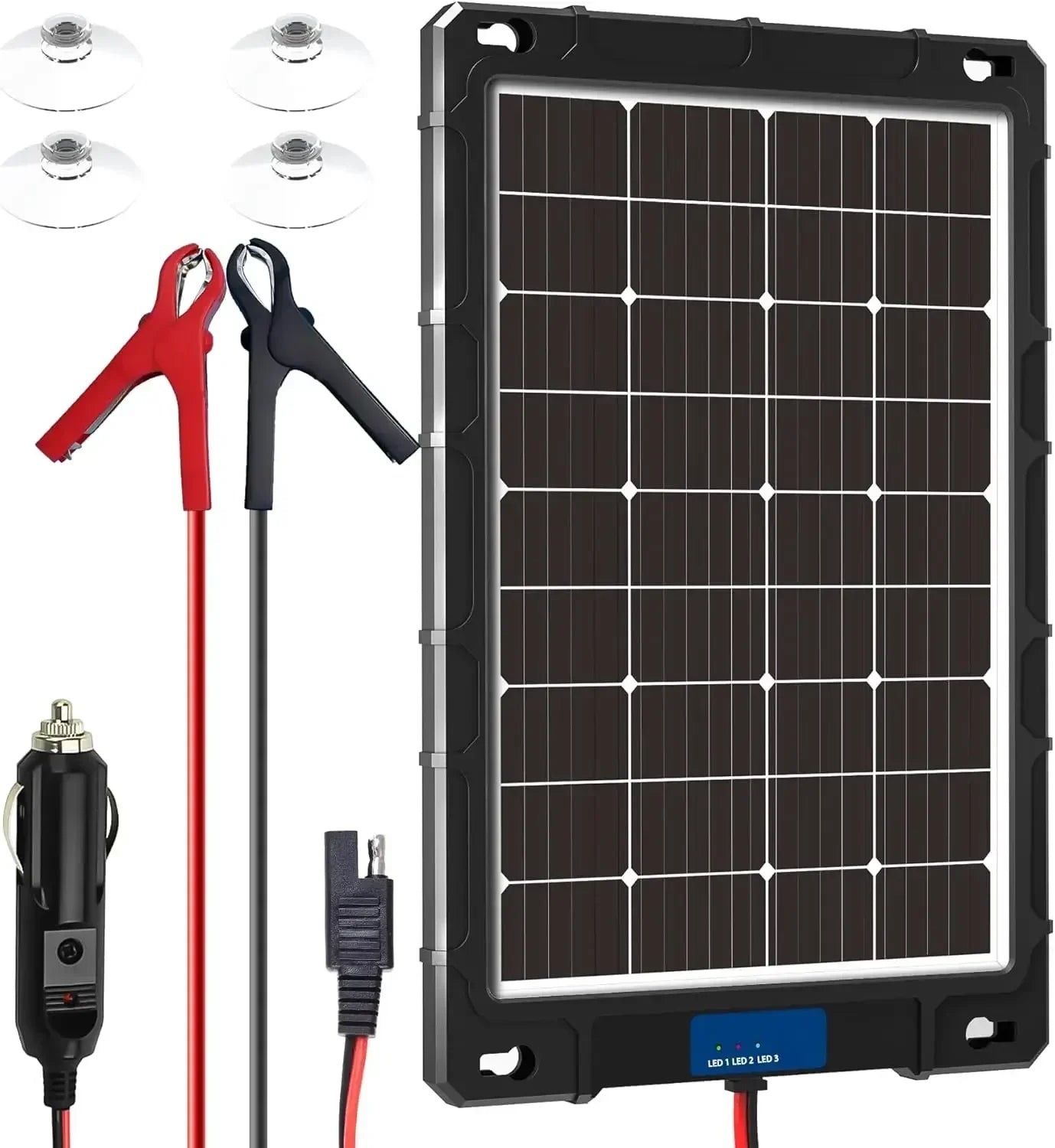 7.5W/20W 12V Solar Panel Kit with Upgraded Controller for Car, RV, Motorcycle, and Marine Applications