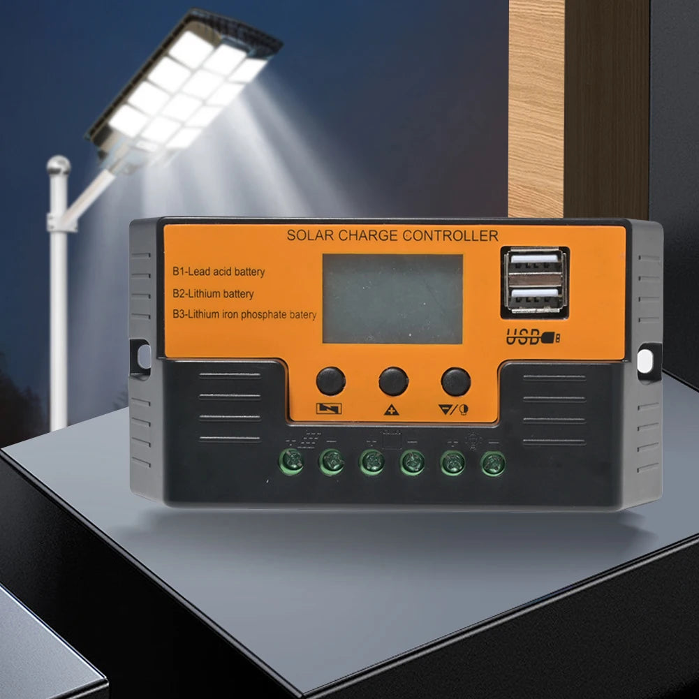 Solar Regulator 12V/24V 30A 20A 10A Solar Charge Controller Battery Charger LCD Display Dual Output USB 5V Solar Panel Controlle