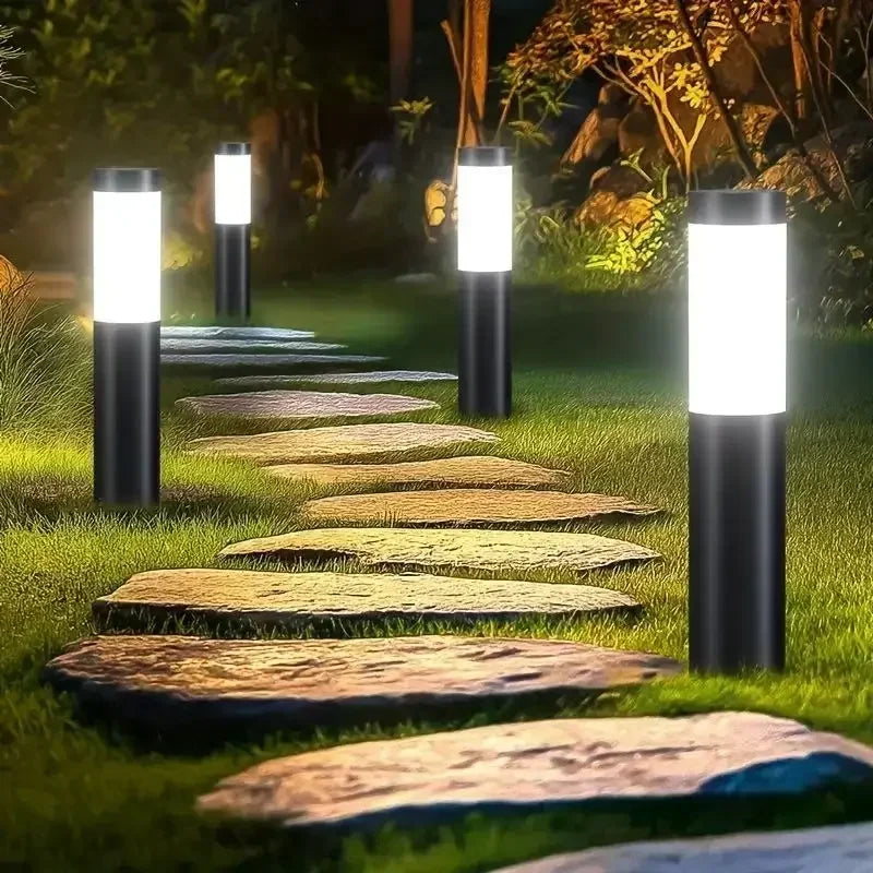 Solar Powered LED Lawn Light with Automatic Switch Durable Metal Material Ground Plug-in Courtyard Path Lighting