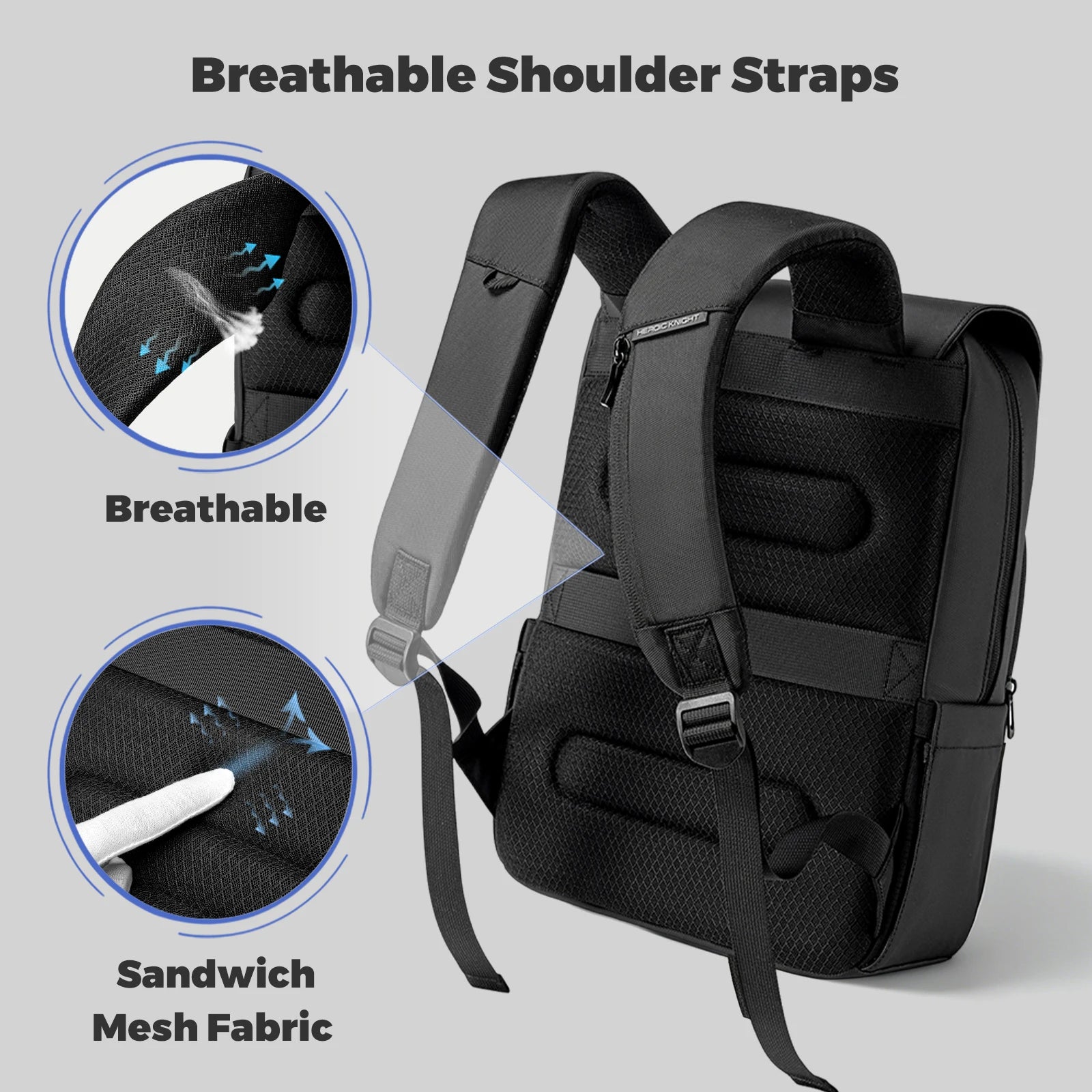 HK Stylish Business Backpack for Men Waterproof 15.6 inch Laptop Backpack Travel School Bag Large Capacity Daypack Computer Bag