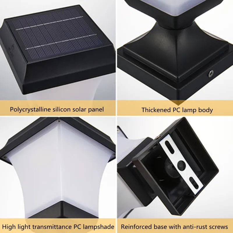 Solar Outdoor Square Wireless Mount Lights Waterproof Decorative for Garden Lawn Landscape Atmosphere Lamp Floor Yard Garden