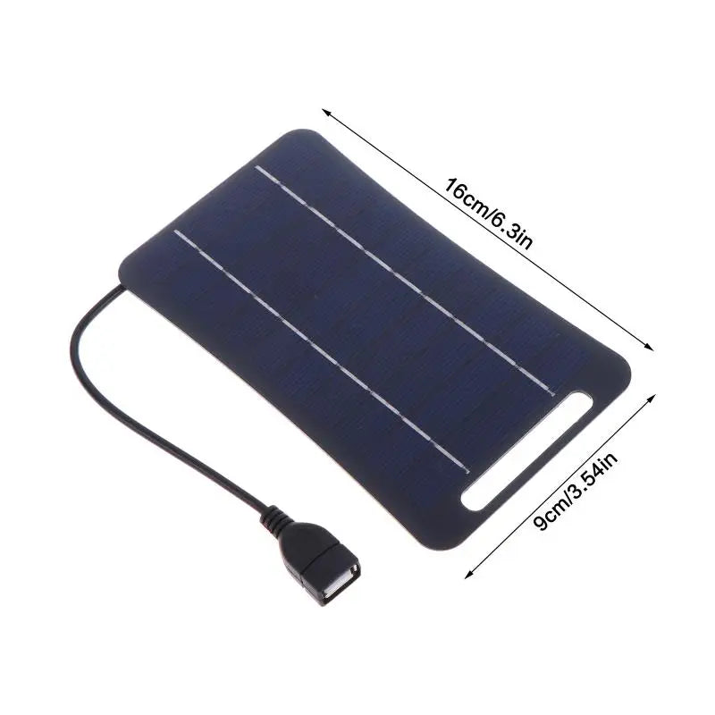 2W Solar Charger Portable W/USB-C Fast Charging For Phone Power Banks Camping Hiking Emergency Power Supply