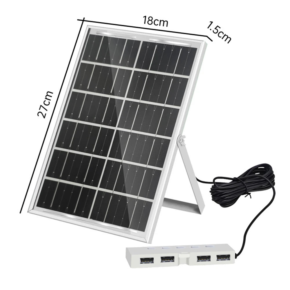 4 USB Ports Charger 4 USB Ports Solar Battery Charger Compact Form Factor Efficient Energy Conversion Fast Solar Absorption