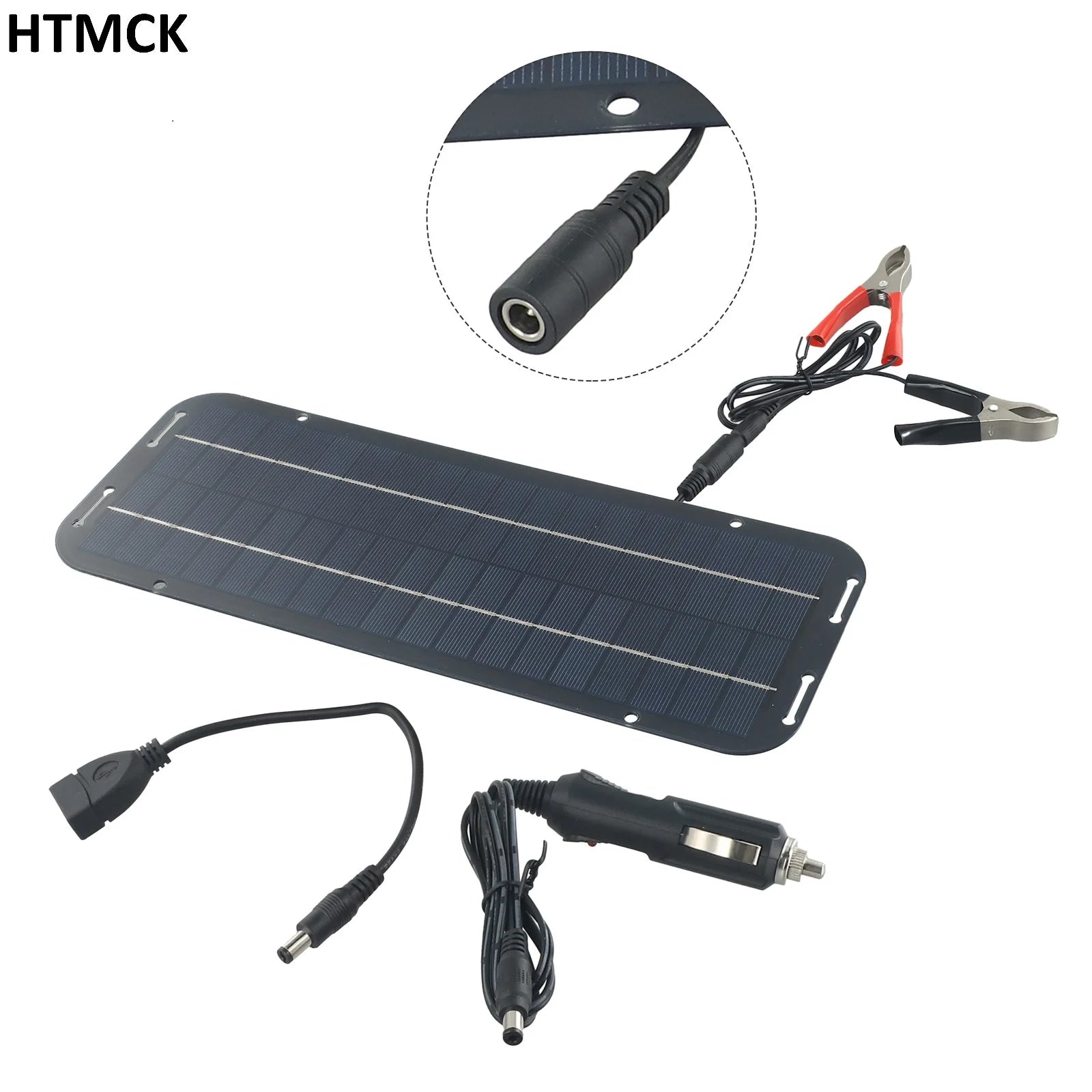 12V Monocrystalline Solar Panel Trickle Battery Charger, Portable Solar Power Maintainer Kit with 12V Output for Car, Van, Motor