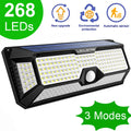 Solar Outdoor Lights 268 LED Solar Powered Motion Sensor Flood Lights IP65 Waterproof 3 Modes Wall Lamp For Outside Porch Yard
