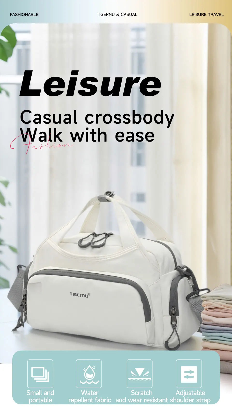 Tigernu Women Shoulder Bags For Grils Handbag Women Bags Sport Crossbody Bags Commuting Pack Slingbag Female Bags Nylon Tote Bag