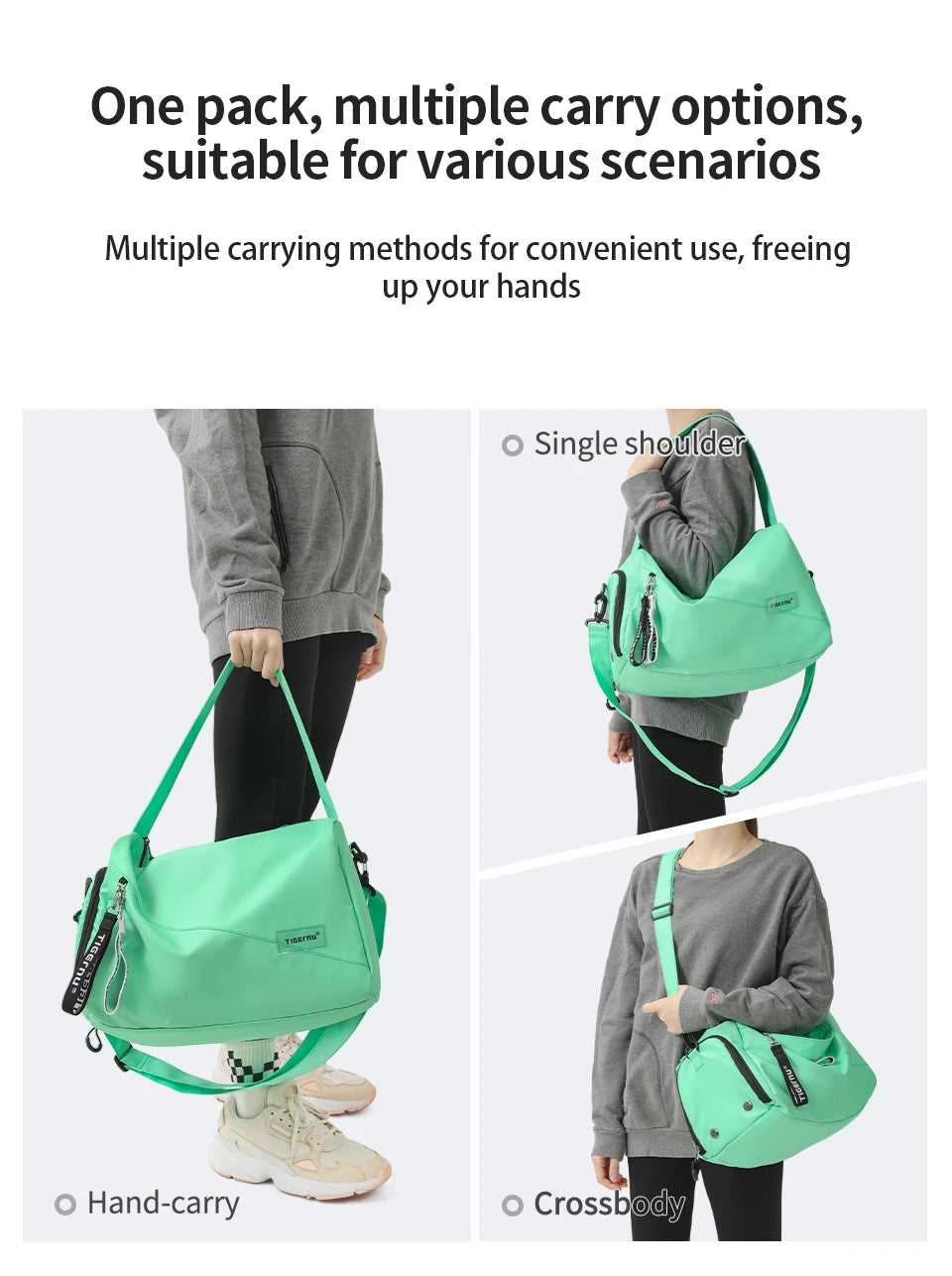Tigernu Women Bags Travel Bags For Women Handbag Lightweight Sport Bags Female Duffle Bag Girls Crossbody Bag Men Shoulder Bag