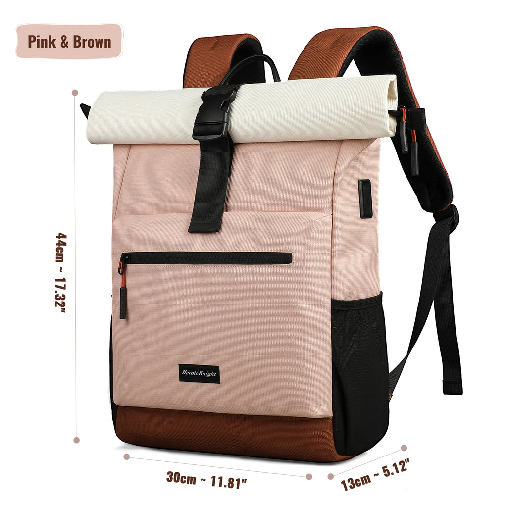 HK Multifunction Backpack for Women 15.6 inch Laptop Notebook Backpack Expandable School Bag Large Capacity Travel Daypack Pink