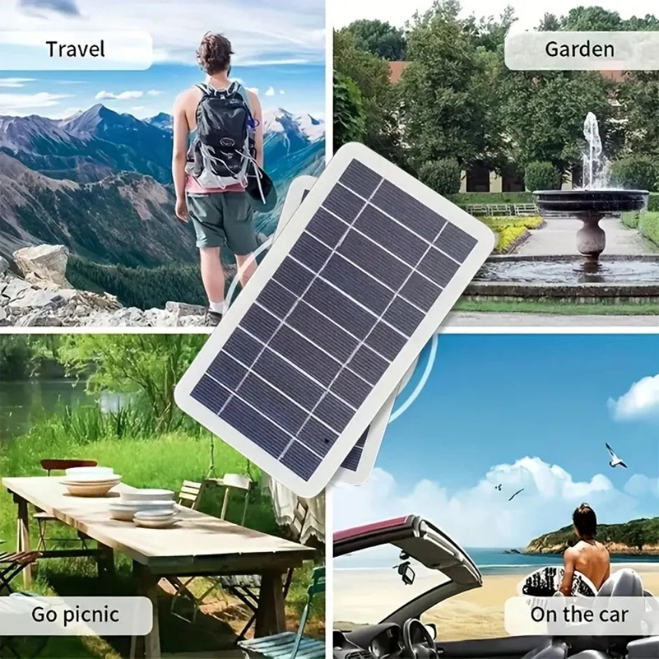 Portable USB Solar Panel Charger Safe Stable Charger Compatible with Phones  Fans  Flashlights for Outdoor Travel Camping
