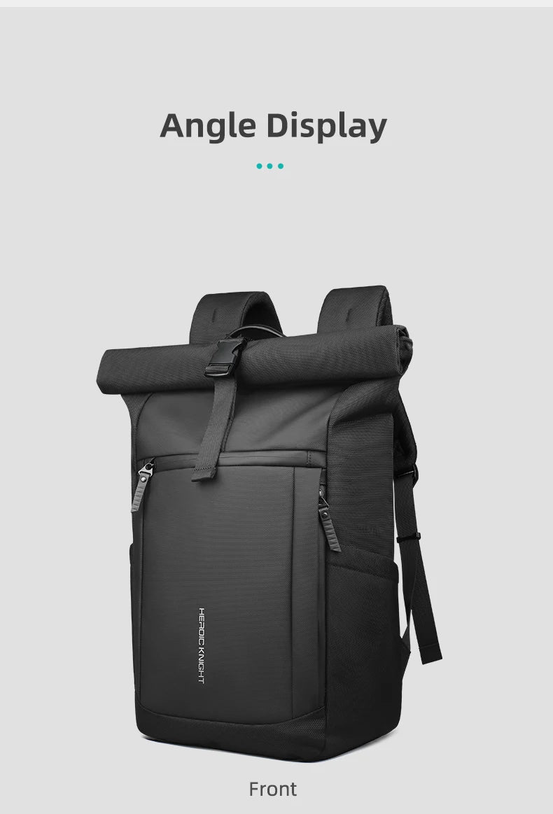 HK Multifunctional Travel Backpack for Men Large Roll-top Hiking Backpack Waterproof 15.6 Inch Laptop Bag Outdoor Sport Rucksack