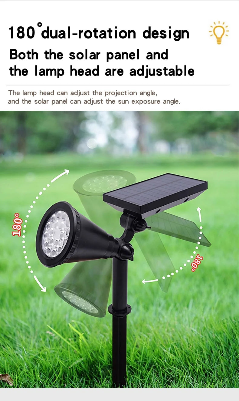 Solar lawn light, ground-mounted lamp, outdoor waterproof courtyard, villa garden, tree lighting, landscape spotlight