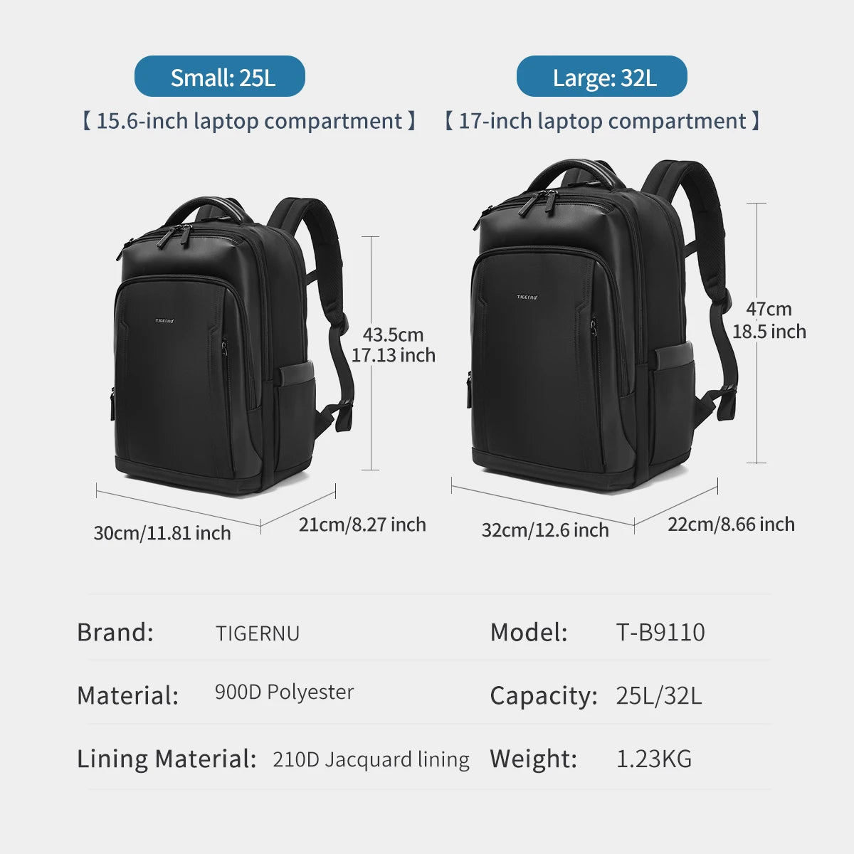 Tigernu Travel Backpacks for Men 14 15.6 17inch Laptop Backpacks Business Backpack Bags for Travel Knapsack Schoolbag
