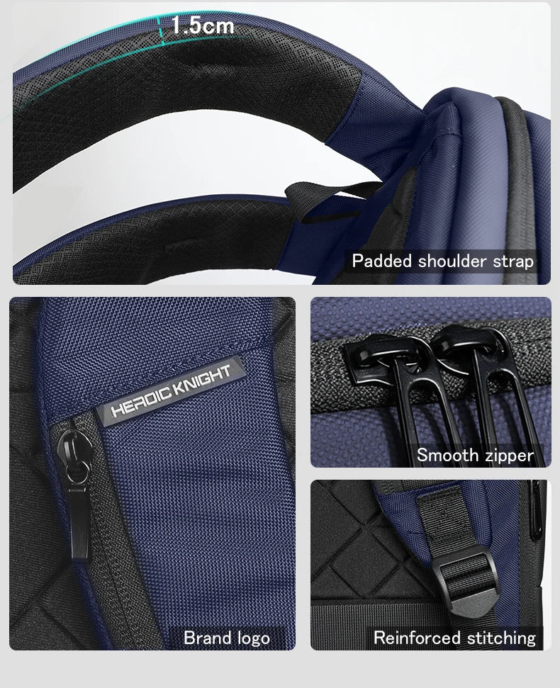 HK Business Travel Backpack Men Waterproof  17.3 Inch Laptop Backpack with USB Port Casual Daypack for Work College Computer Bag