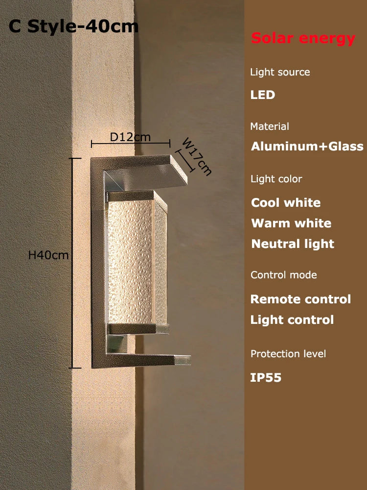 Solar Wall Light Outdoor Dusk to Dawn Porch Lighting Fixture Waterproof Solar Lanterns Anti-Rust Lanterns for Front Patio Garage