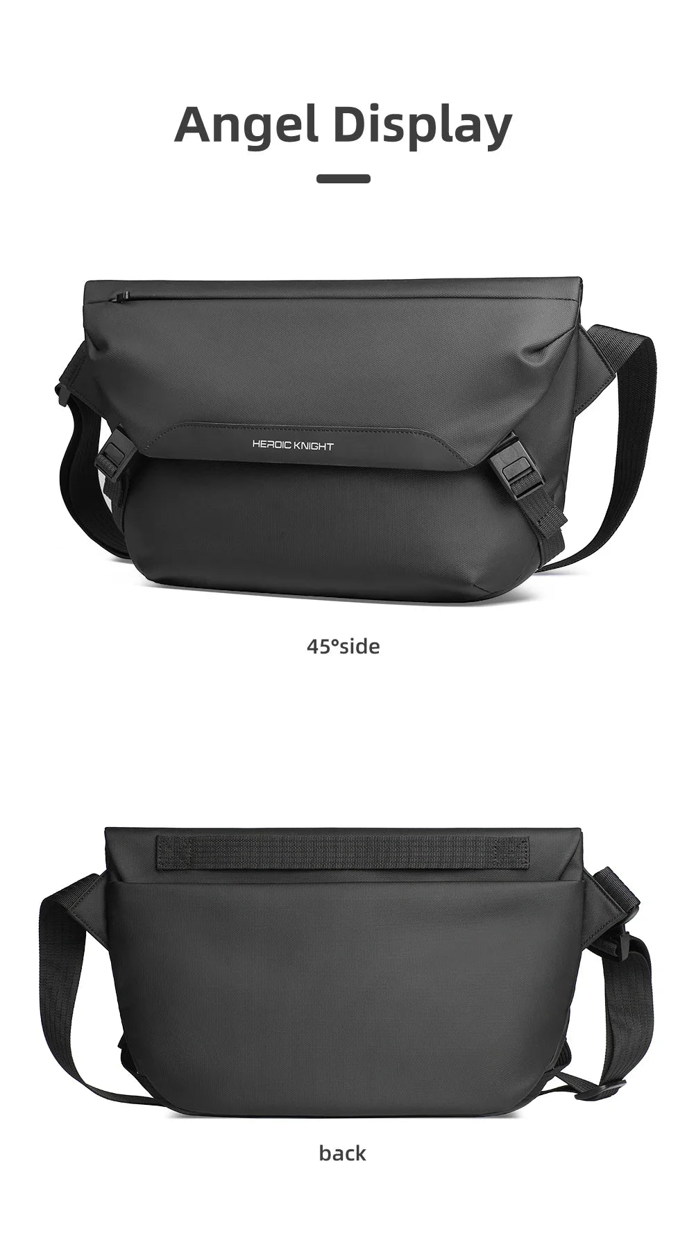 HK Minimalist Crossbody Bag for Men Waterproof Shoulder Messenger Bag Lightweight Sling Pack Casual Travel Chest Bag Shool Bag