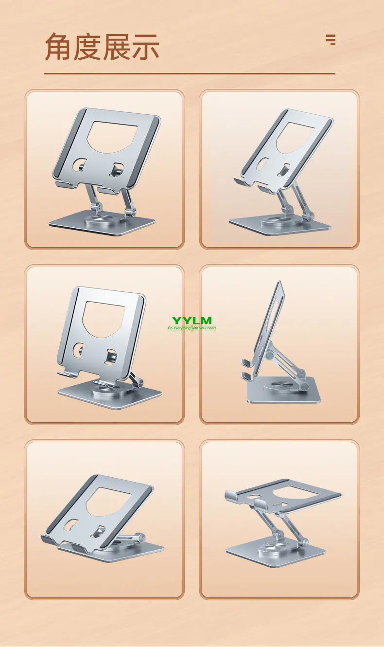 360° Rotation Tablet Stand for iPad, Adjustable Foldable Tablet Holder,Aluminum Phone Stand Compatible with iPad Pro/ Air/ Mini