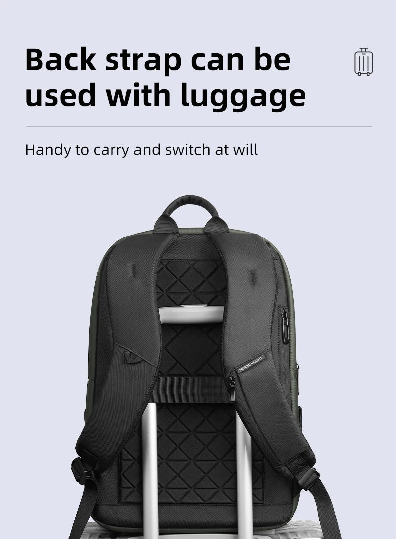 HK Business Travel Backpack Men Waterproof 15.6 inch Laptop Backpack with USB Port Anti-theft Computer College Bag Casual Daypac