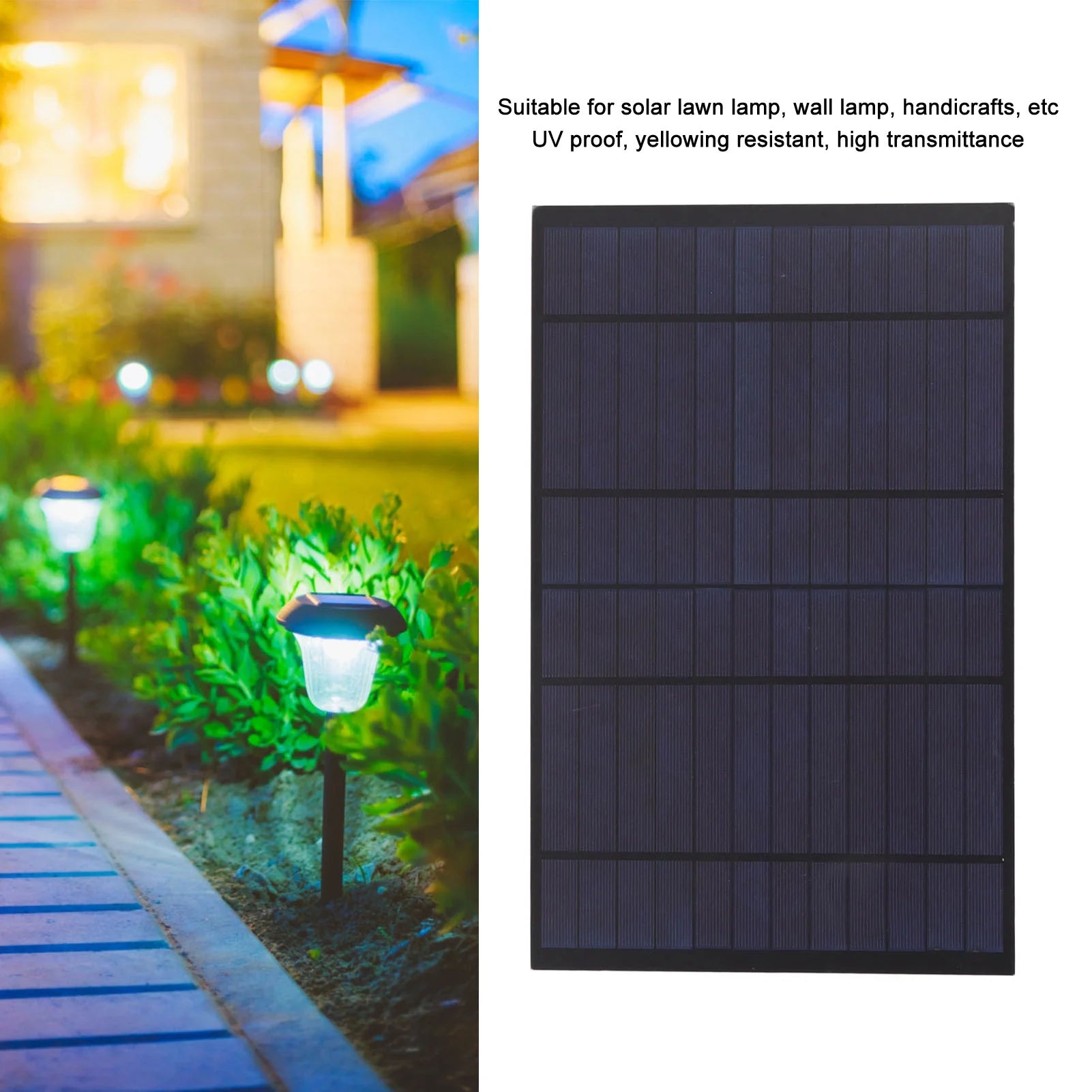 6V 10W Outdoor Solar Panel Charger Polycrystalline Silicon 1660mA Solar Charger Plate for Camping Hiking Mountaineering