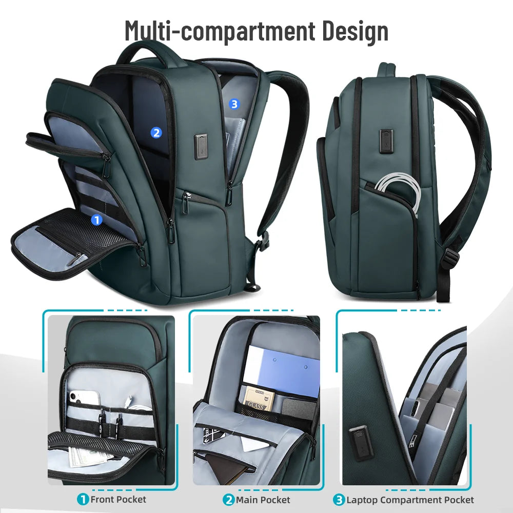 HK-Laptop Backpack Waterproof Embossed Oxford Fabric Large Capacity USB-Equipped Backpack for Commuting School and Business