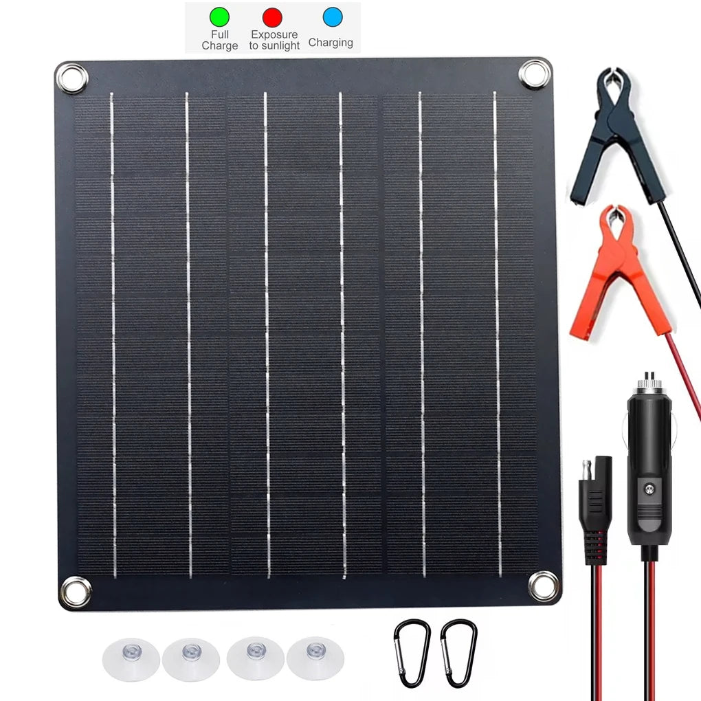 Solar Car Battery Charger Maintainer 12V Waterproof Portable Solar Trickle Charger for Car Truck Boat Lawn Mower RV