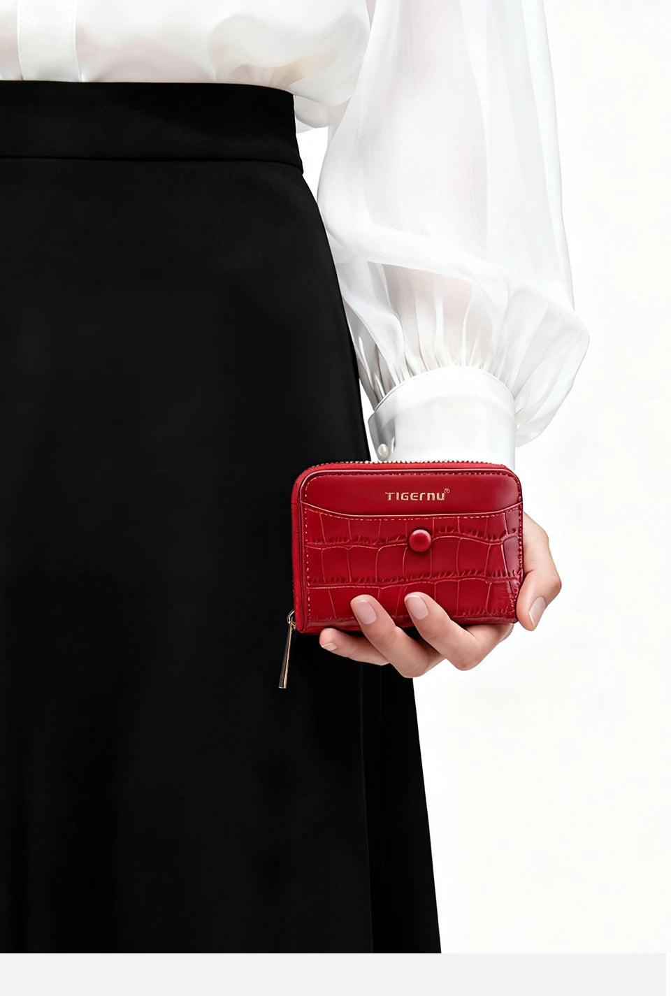 Tigernu Woman's Wallets Pink Card Wallet Purses For Woman Genuine Leather Coin Purses Light Women Card Holders Female Card Bags
