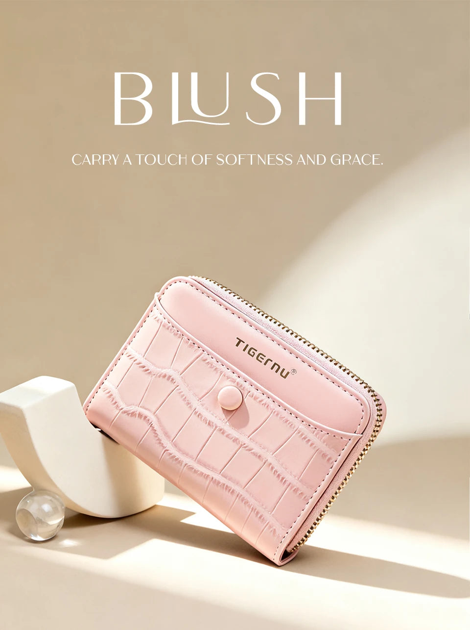 Tigernu Woman's Wallets Pink Card Wallet Purses For Woman Genuine Leather Coin Purses Light Women Card Holders Female Card Bags