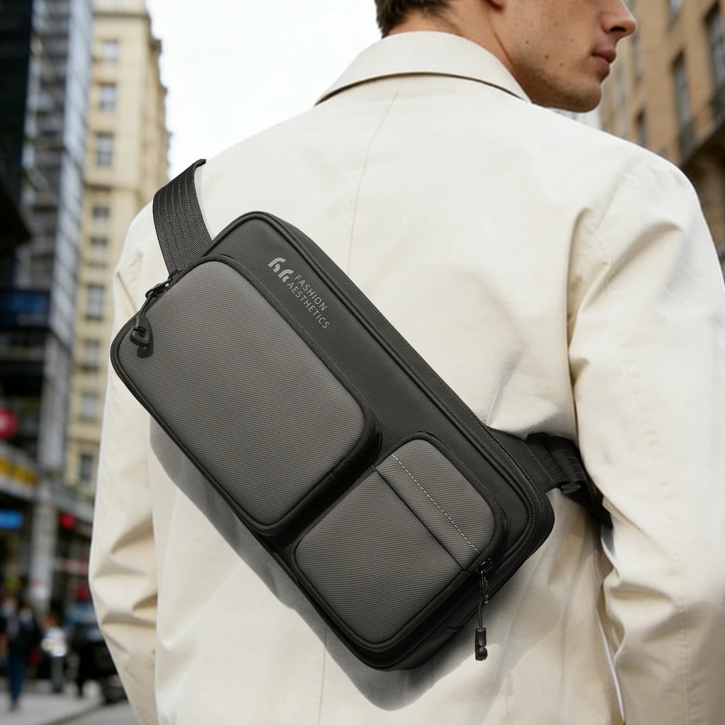 HK Lightweight Crossbody Bag For Men Waterproof Shoulder Messenger Bag Compatible With Handheld Game Console Travel Chest Pouch