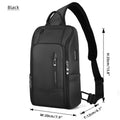 HK Minimalist Crossbody Bag Lightweight Men's Shoulder Bag With USB Port Anti-theft Business Bags for Man Waterproof Daily Pack