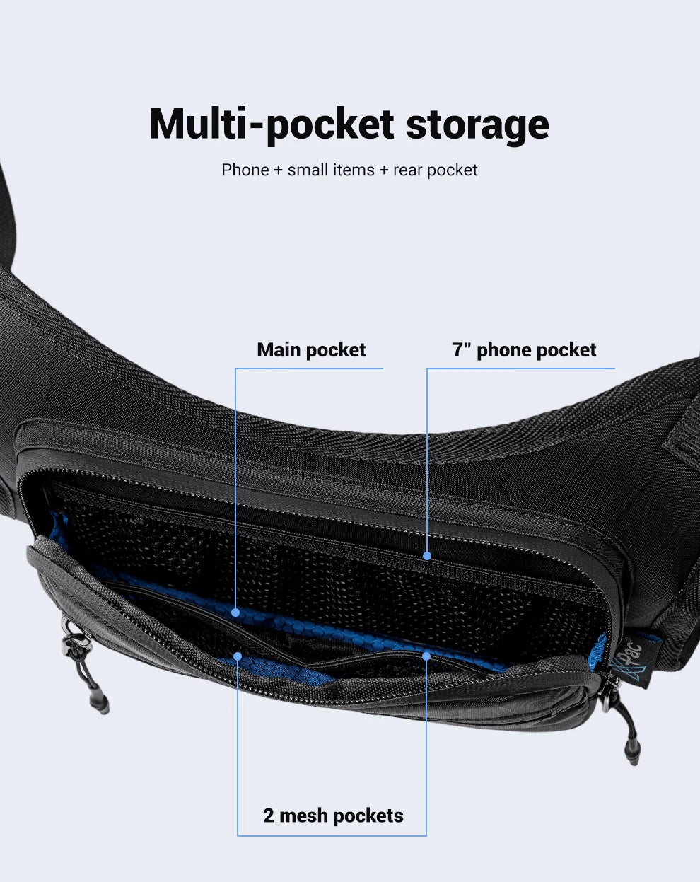 HK Outdoor Chest Bag Unisex Running Cycling Chest Pack Workouts Sports Chest Rig Pack for Men and Women Waterproof X-PAC Fabric
