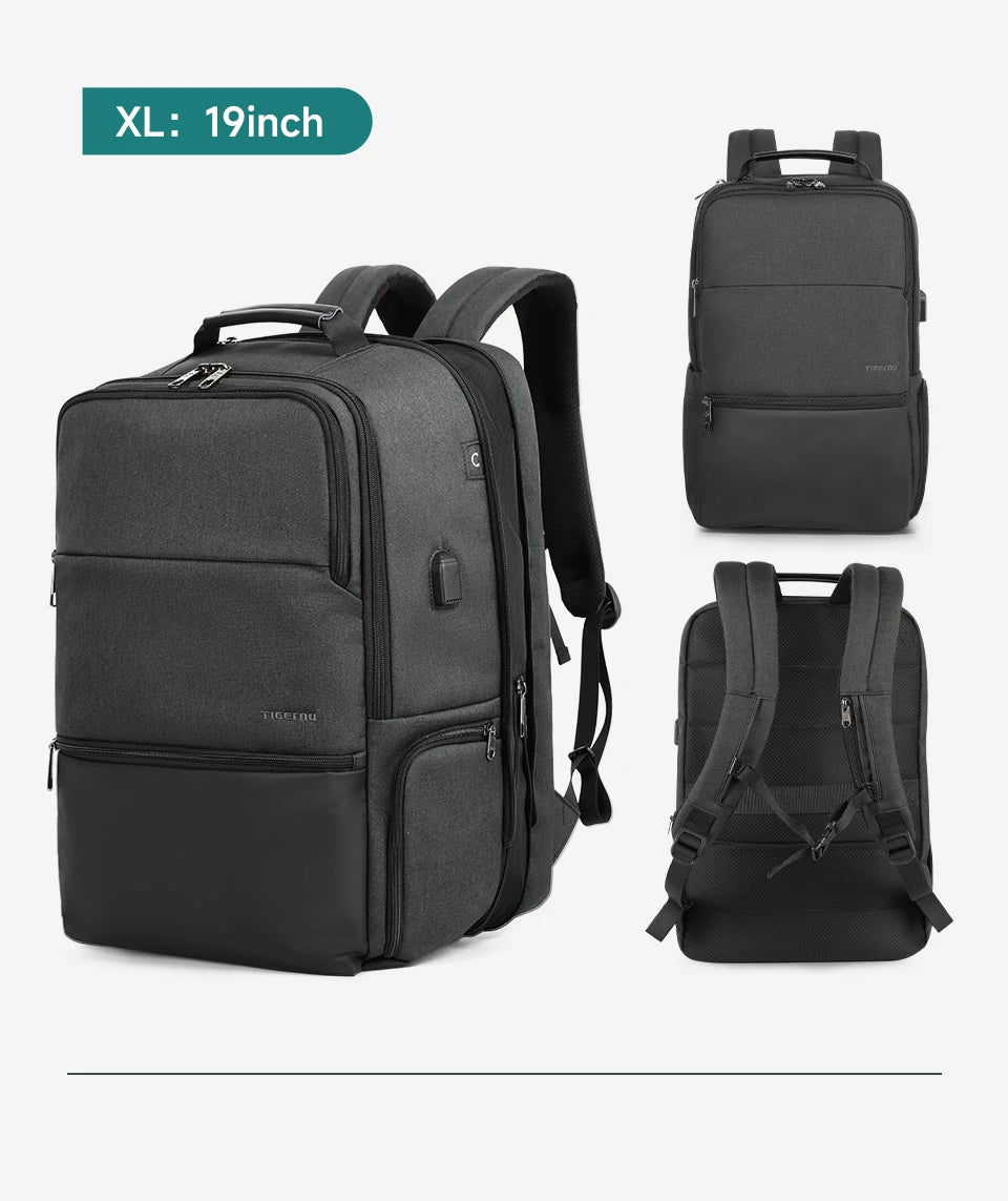 Tigernu Men Expandable Backpack 15.6-19inch Laptop Backpack For Men RFID Anti Theft Bag Travel Bag Schoolbag Cabin Bags Knapsack