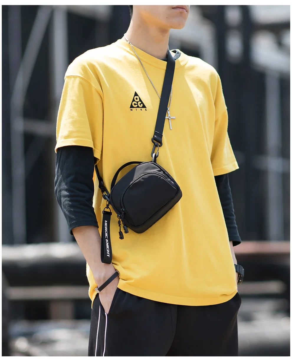 HK Lightweight Crossbody Bags for Men Waterproof Shoulder Chest Bag Casual Daily Messenger Bag Small Phone Pouch Wallet Handbag