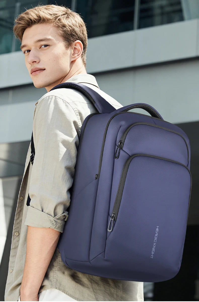 HK Business Travel Backpack Men Waterproof  17.3 Inch Laptop Backpack with USB Port Casual Daypack for Work College Computer Bag
