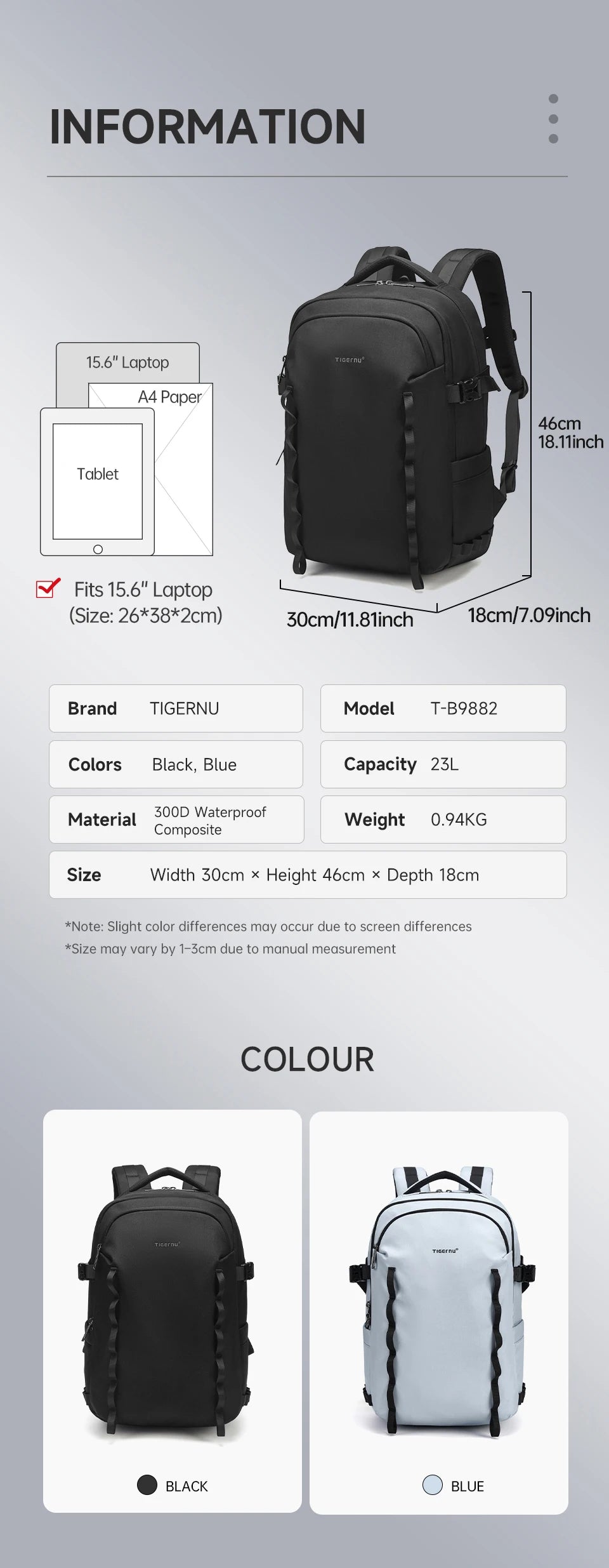 Tigernu School Backpacks For Men Bags For Travel Backpacks Women Nylon Bags For School Knapsack Girls 15.6 Laptop Backpacks Male