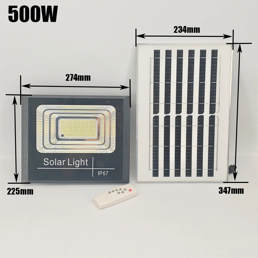 Solar Flood Lights 50w 100w 200w 300w 500w LED Solar Powered Spotlight Outdoor Waterproof Reflector Solar with Remote Control
