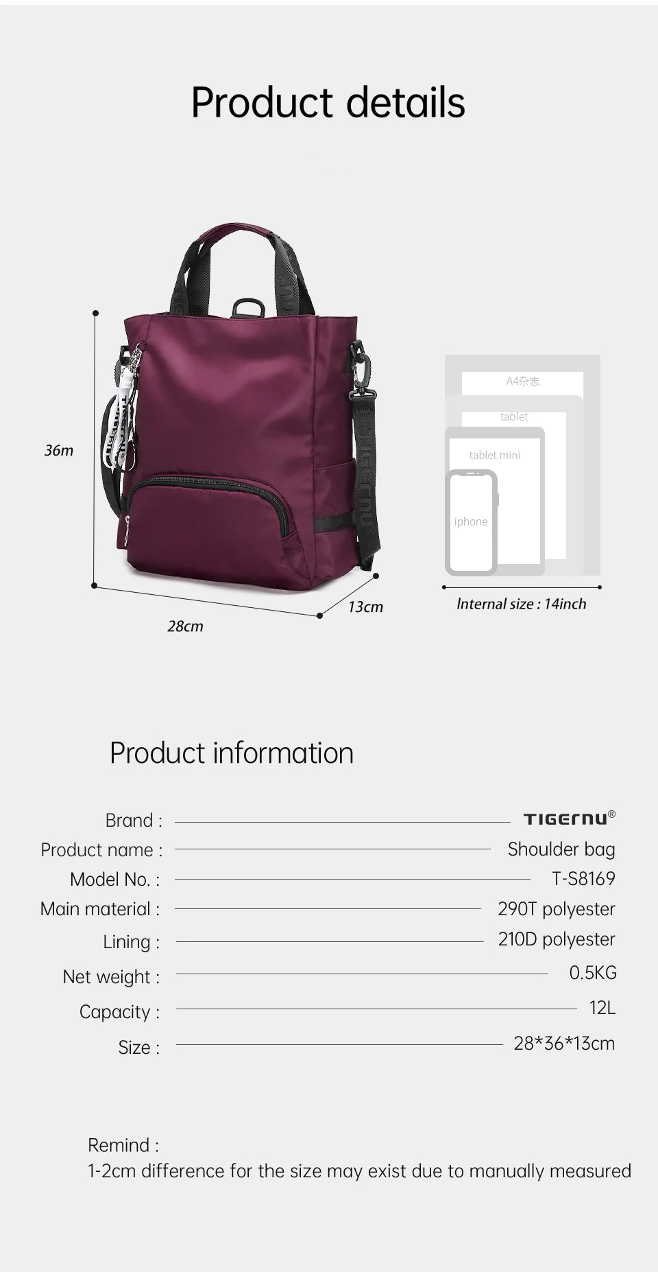 Tigernu Women Backpack Bags Girls Tote Bags Fashion Shoulder Bags 14inch Laptop Backpack Female Schoolbag Travel Bags Knapsack