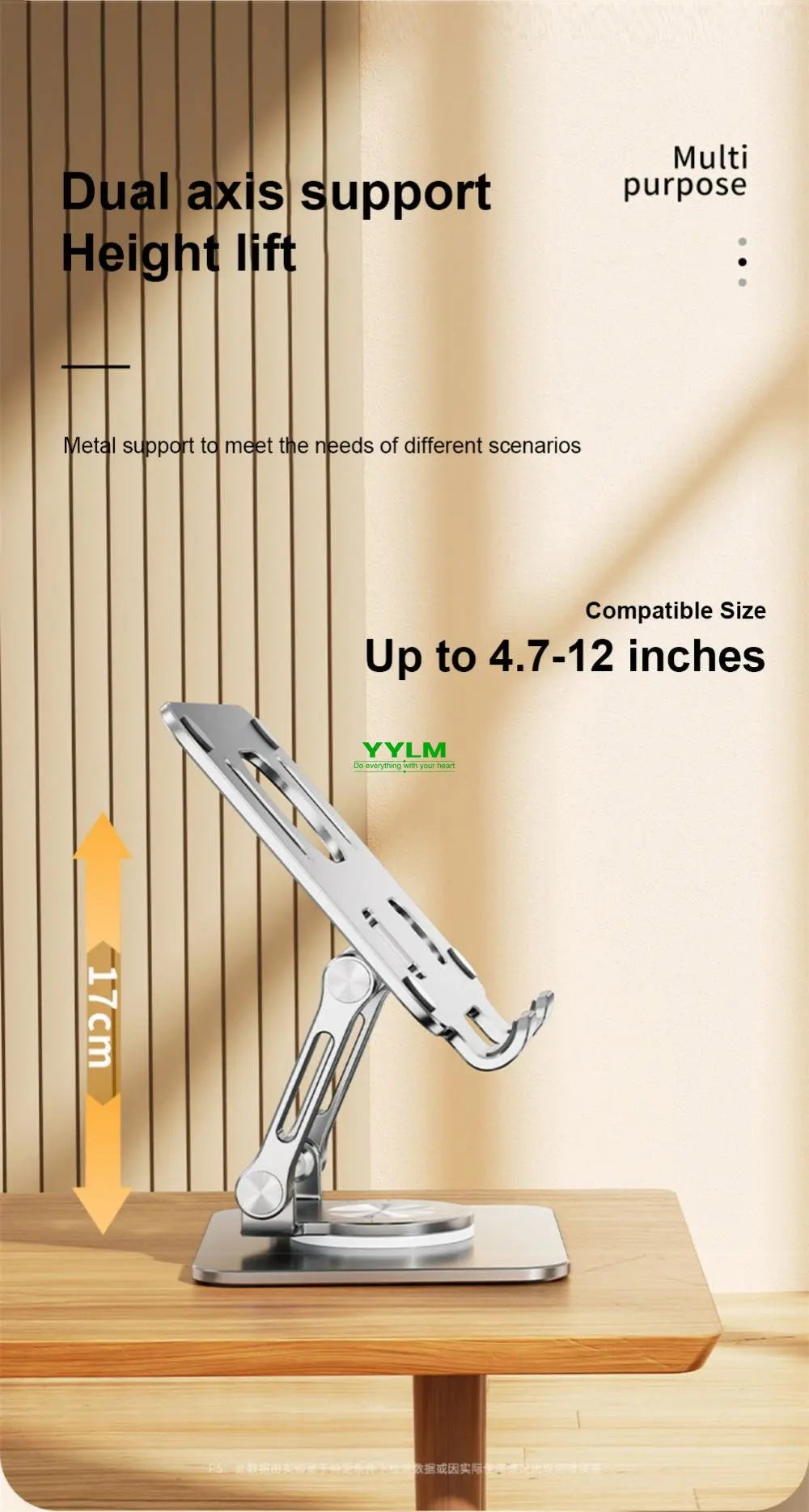 Laptop Bracket Mobile Phone Tablet Bracket Aluminum Alloy Multifunctional Desktop Lazy Bracket 360 Degree Rotation Foldable