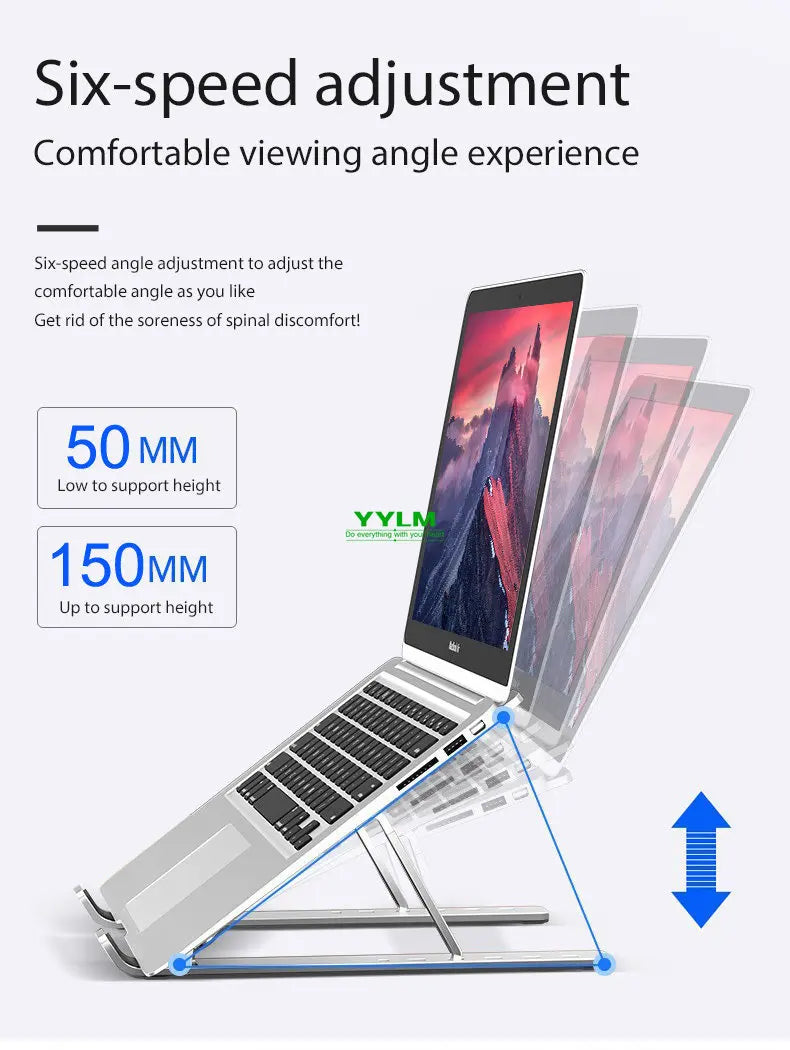 YYLM N3 Desktop Portable Aluminum Alloy Laptop Stand Foldable Heightened For iPad Bracket Notebook Metal Cooling Base In Stock