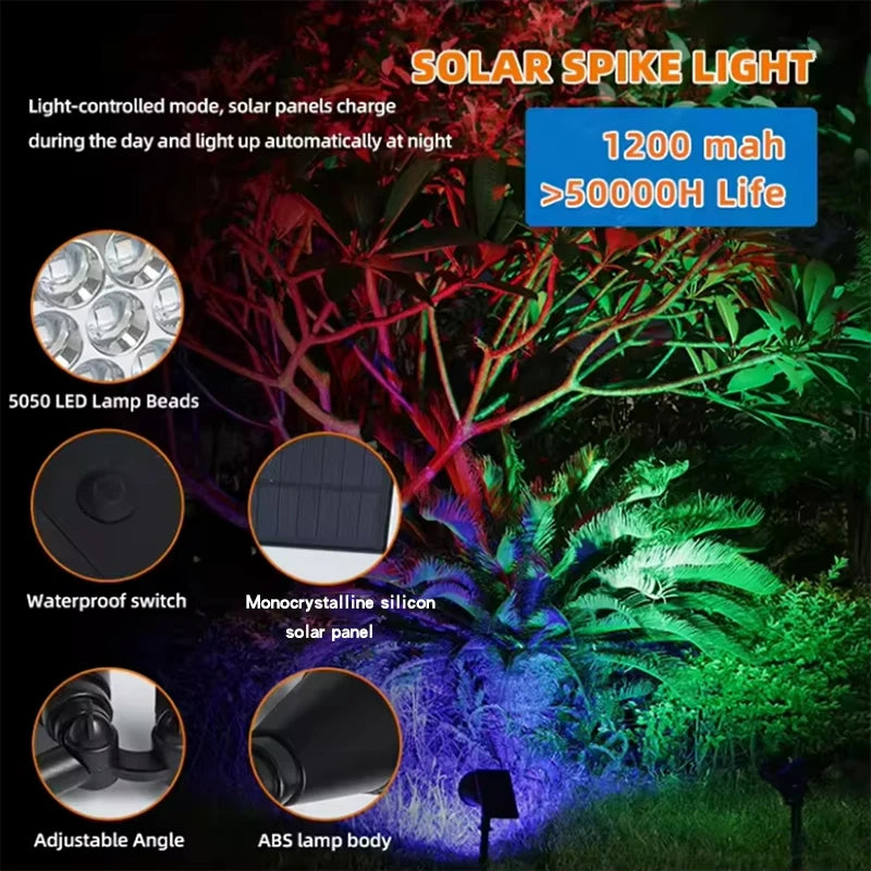 Solar lawn light, ground-mounted lamp, outdoor waterproof courtyard, villa garden, tree lighting, landscape spotlight