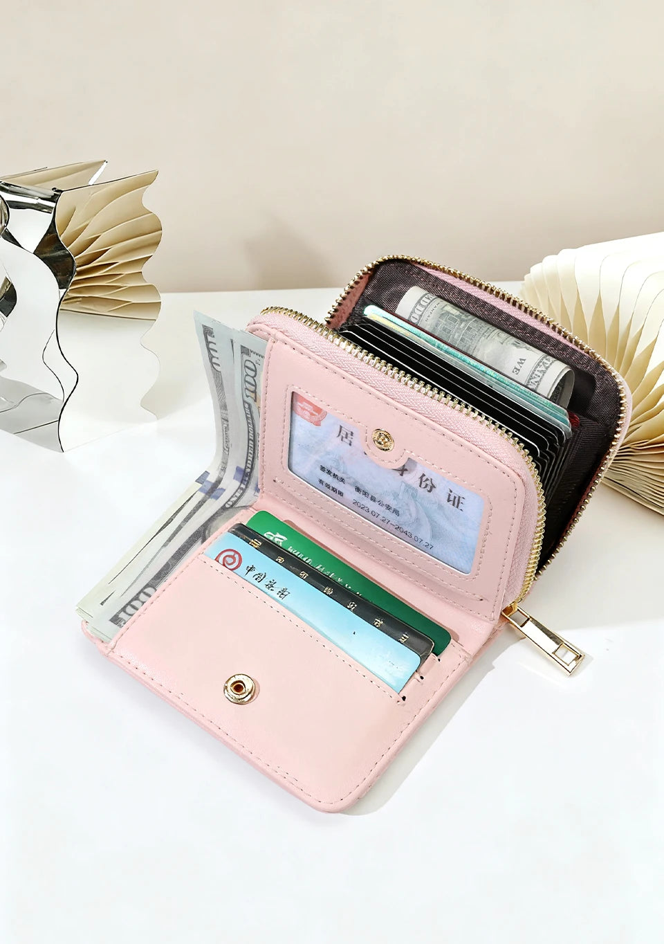 Tigernu Woman's Wallets Pink Card Wallet Purses For Woman Genuine Leather Coin Purses Light Women Card Holders Female Card Bags