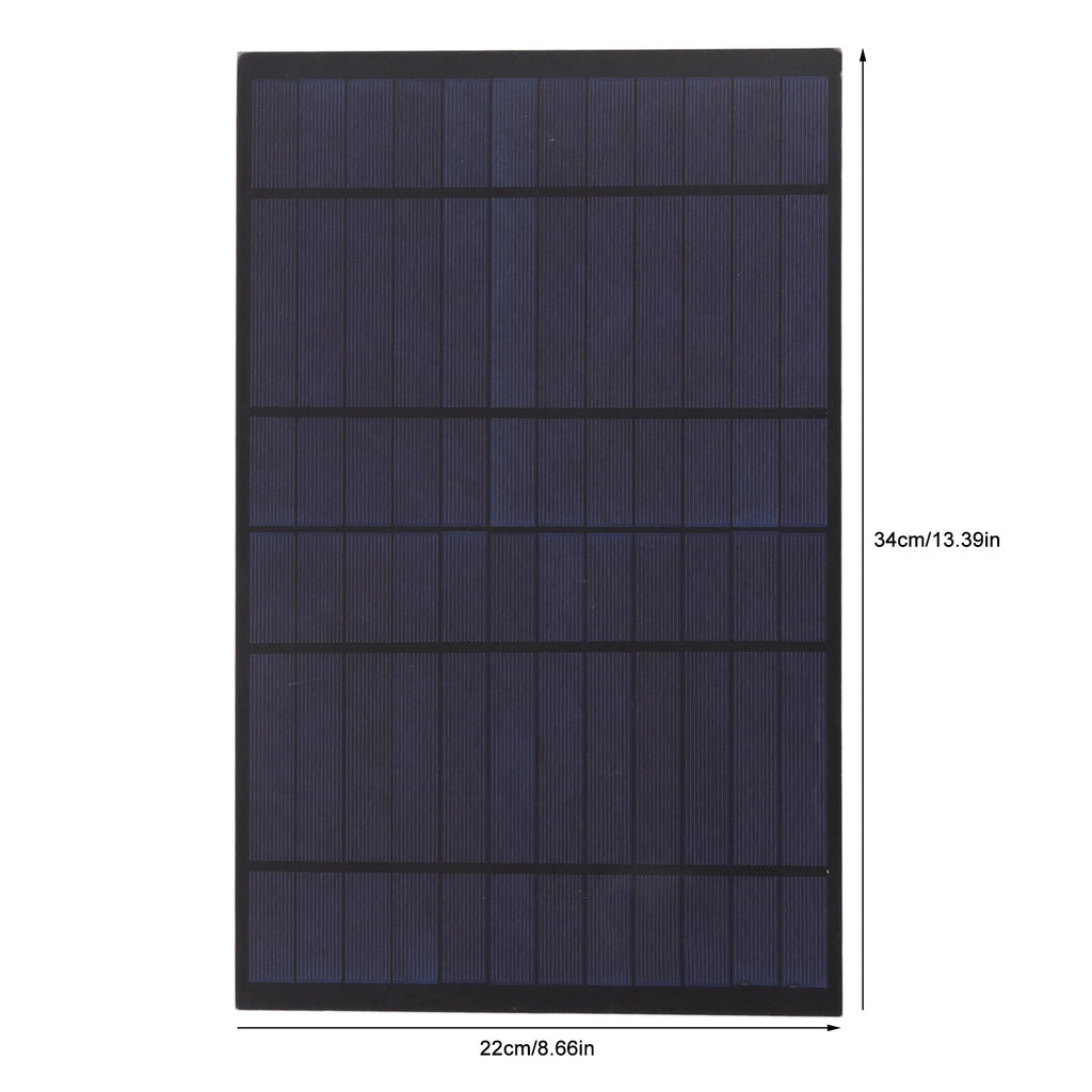 6V 10W Outdoor Solar Panel Charger Polycrystalline Silicon 1660mA Solar Charger Plate for Camping Hiking Mountaineering