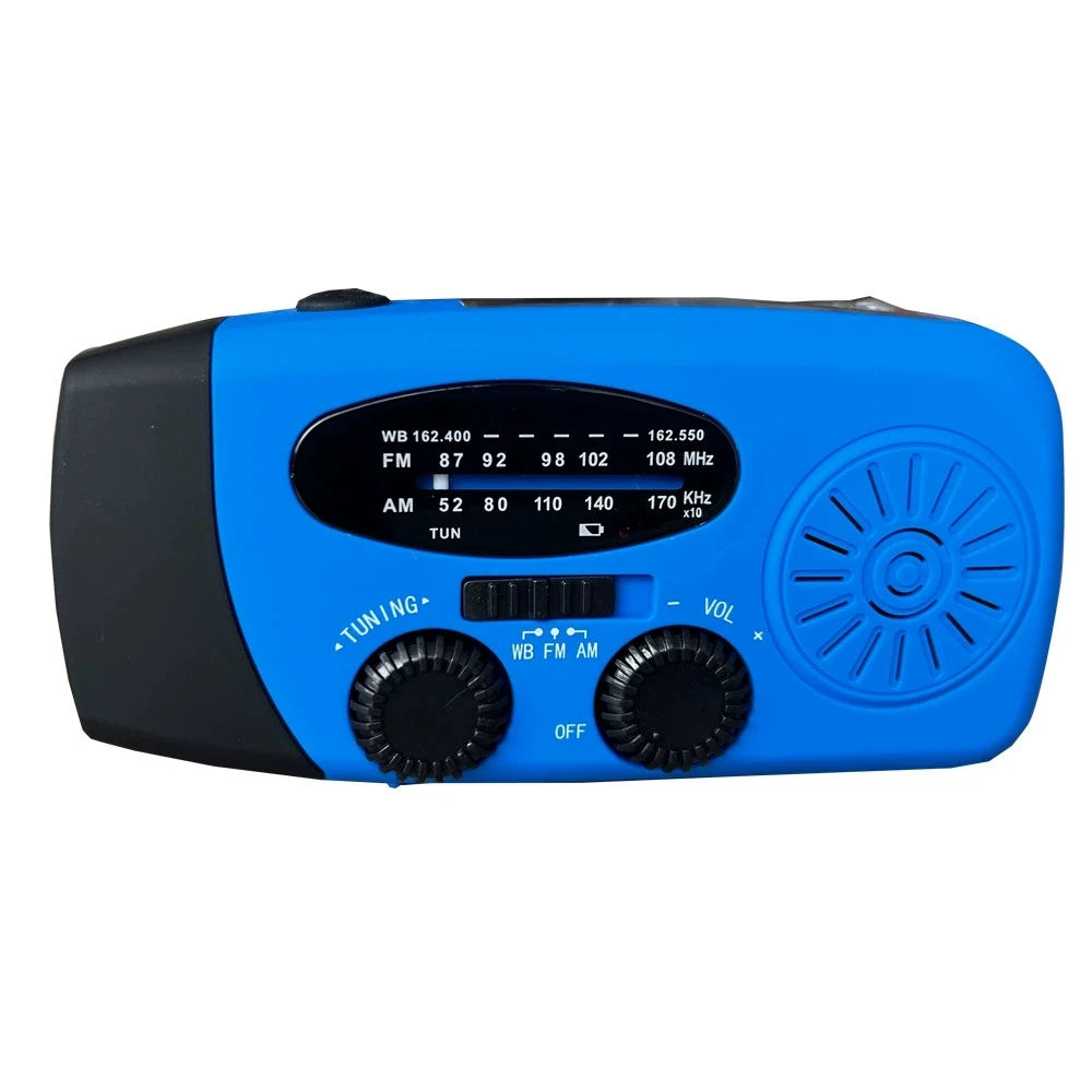 Outdoor Camping Emergency Radio Solar Hand Crank Dynamo Radio FM/AM/NOAA 2000Mah Phone Charger Power Bank Flashlight SOS
