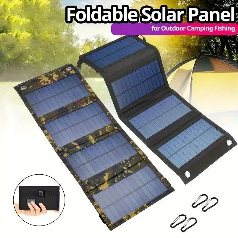 Portable USB Foldable Solar Panel, Folding Solar Panels For Travel, Mobile Phone Charging Bank Flashlight  Fan  Mobile Phone Ba