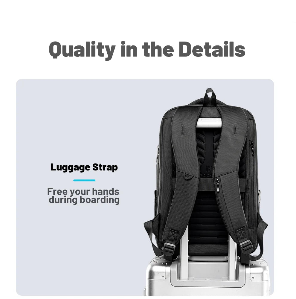 HK Business Backpack with USB Port 17 inch Laptop Bags for Men Waterproof Commute Daypack Large Capacity Travel Office Backpack