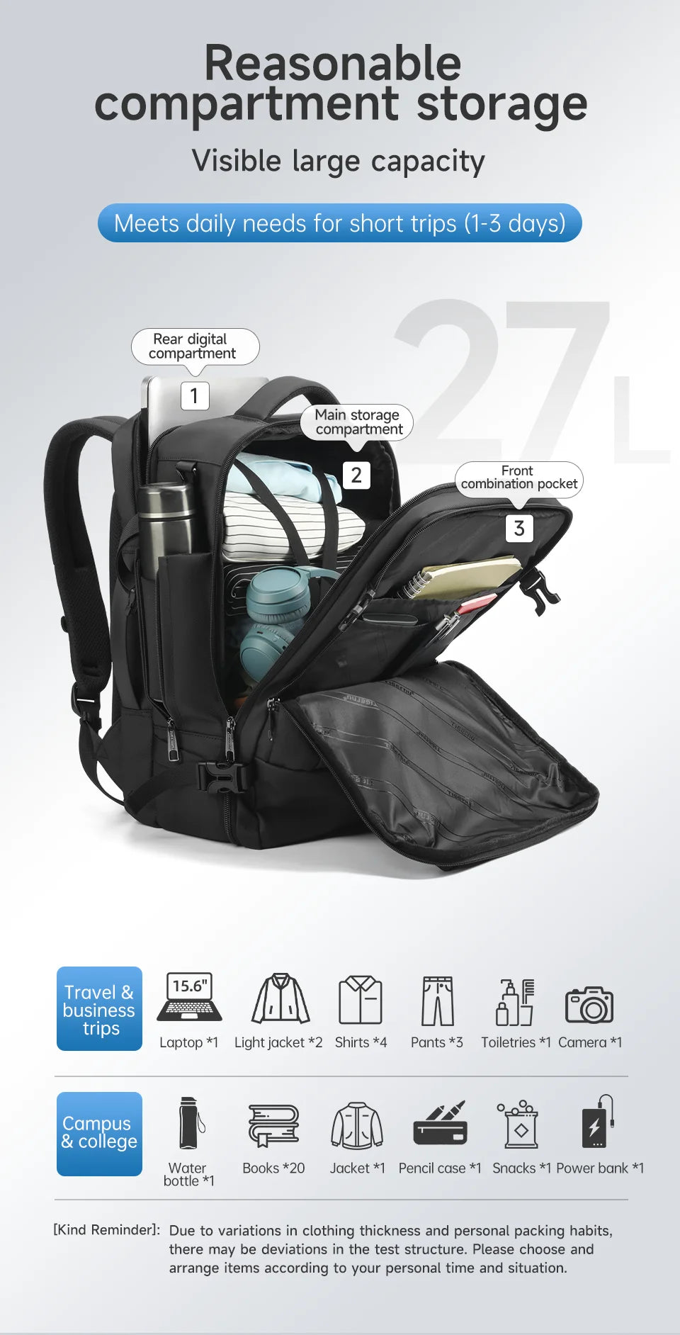 Tigernu Large Capacity Backpacks Men Waterproof Travel Backpacks Hiking Bag Laptop Backpacks For 14 15.6 Rucksack Male Knapsack