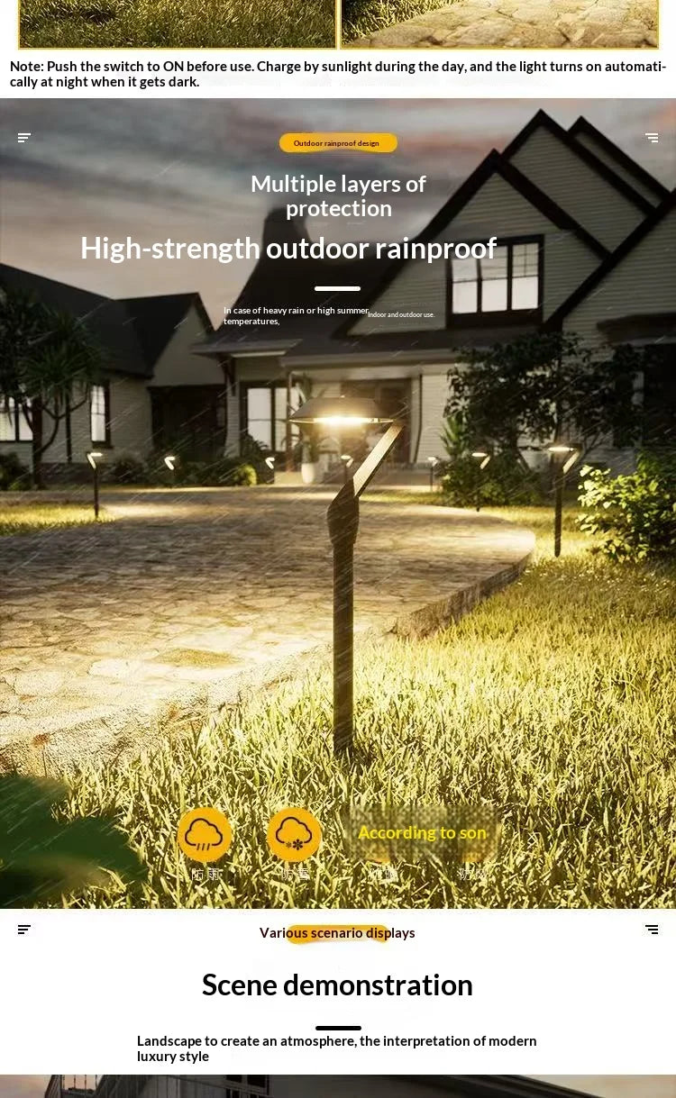 2pc Solar Energy Saving Lamp Super Bright Solar Lawn Lamp Waterproof Household Garden Villa Courtyard LED Solar Lamp