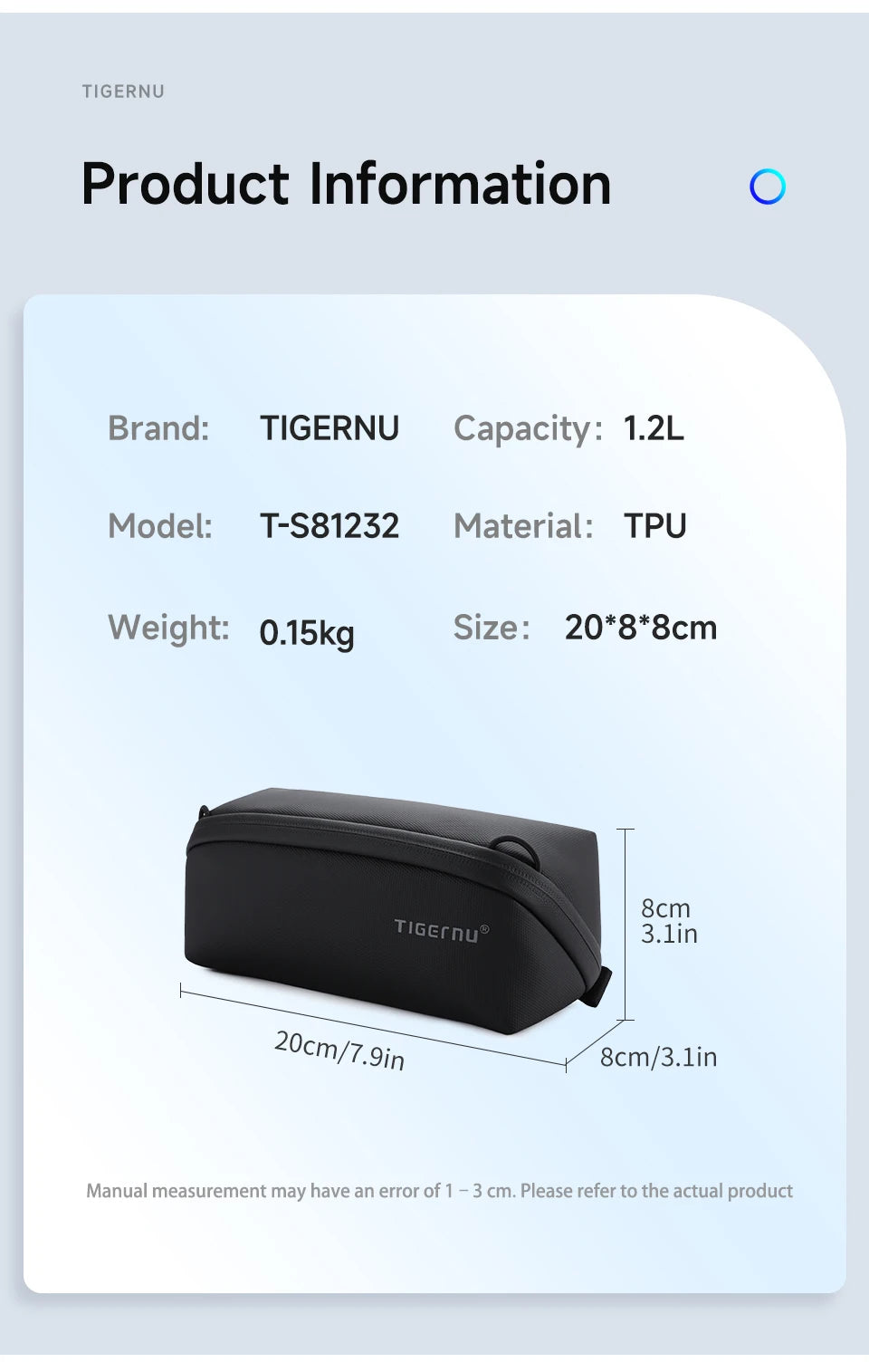 Tigernu Small Storage Bag For Travel Clutch Bag Men Handheld Bags Waterproof TPU Bags Male Portable Bag For PTZ Camera POCKET 3