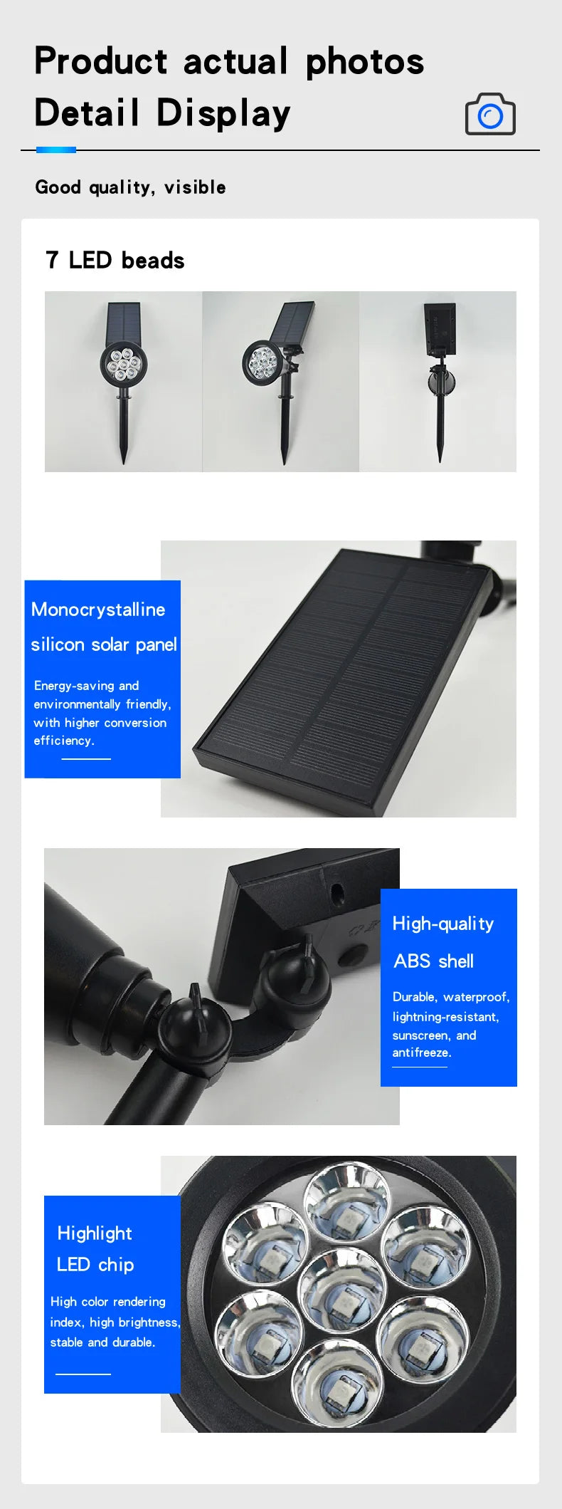 Solar lawn light, ground-mounted lamp, outdoor waterproof courtyard, villa garden, tree lighting, landscape spotlight